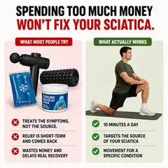 SootheSciatica ad: “Spending too much money won't fix your sciatica.” comparing what most people try with what actually works